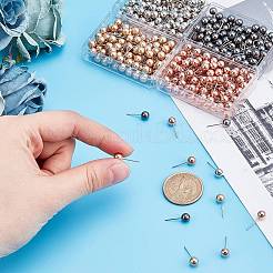 ステンレス鋼の丸いボールマップピン  引き抜きプッシュピン  ミックスカラー  17mm  ボール：5.5mm  ピン：0.5mm  100個/箱  4色  1箱/色  4箱&nbsp;STAS-PH0001-04