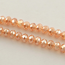 Electroplate Faceted Rondelle Glass Bead Strands&nbsp;EGLA-S096-8mm-M