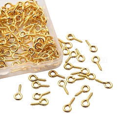 アイアンスクリューアイピンヒートンキャップ  片穴パーツ用  ゴールドカラー  10x5x1.2mm  穴：2.8mm  300個/箱&nbsp;IFIN-YW0001-19G