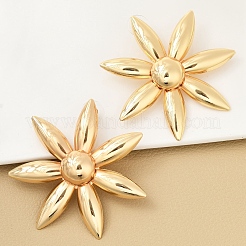 合金スタンドピアス  花  ゴールドカラー  61.5x61.5mm&nbsp;LS-EJEW-D300-02G-01