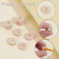 52Pcs 26 Styles Beech Wood Beads&nbsp;WOOD-PA0001-60
