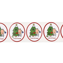 120 Round Paper Christmas Cartoon Sticker Rolls&nbsp;DIY-M070-09C