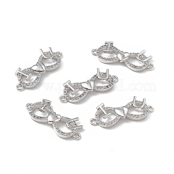 Brass Micro Pave Clear Cubic Zirconia Connector Charms&nbsp;KK-E068-VB377