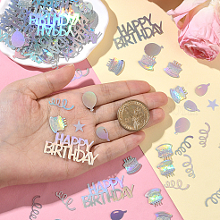 プラスチック紙吹雪2袋  誕生日パーティーのお祝いに  混合図形  6~20x6~44x0.2mm  30 G /袋&nbsp;DIY-SC0031-54A