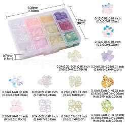 62g 12 スタイル プラスチック スパンコール ビーズ  縫製工芸品の装飾  足跡/花/イチゴ  ミックスカラー  3~7x2~8.5x0.2~0.6mm  12スタイル/ボックス&nbsp;PVC-YW0001-01