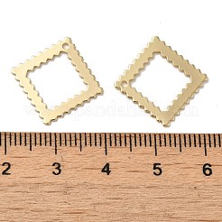 ひし形真鍮ペンダント  ニッケルフリー  長持ちメッキ  ラックめっき  14KGP本金メッキ  18.5x18.5x0.7mm  穴：1.2mm&nbsp;KK-G480-05LG