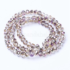 Electroplate Transparent Glass Beads Strands&nbsp;EGLA-A034-T3mm-Z02