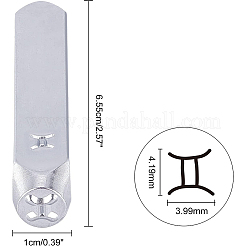 鉄シールスタンプ  スタンピングツール  レザークラフト用  12つの星座模様  双子座  65.5x10mm&nbsp;AJEW-BC0001-06F