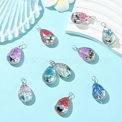 10Pcs Transparent Glass Pendants&nbsp;GLAA-YW0004-20A