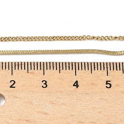 304ステンレススチールスクエアスネークチェーンツイストチェーンダブルレイヤーネックレス  イオンプレーティング（ip）  ゴールドカラー  16.50インチ（41.9cm）&nbsp;NJEW-S453-01G-B