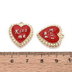 Valentine's Day Alloy Enamel Pendants&nbsp;ENAM-T024-18A-G