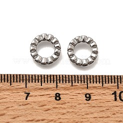真鍮マイクロペーブクリアキュービックジルコニアヨーロッパビーズ  ロンデルホイールの大きな穴のビーズ  プラチナ  10x2.2mm  穴：6mm&nbsp;KK-Z126-21P