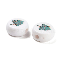 Christmas Theme Printed Opaque Acrylic Beads&nbsp;OACR-R004-01M