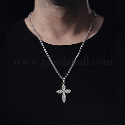 レトロ 316 サージカルステンレス クロス ゴシックペンダント 3個  アンティークシルバー  45x30x3mm  穴：4.5x8.5mm&nbsp;FIND-SZ0003-60
