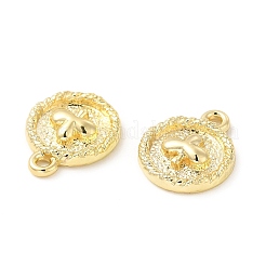ラックメッキ合金チャーム  カドミウムフリー＆鉛フリー  クラブサイン付きフラットラウンド  ライトゴールド  15x12x3mm  穴：1.6mm&nbsp;FIND-G044-30LG