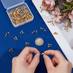 スターリングシルバーのクリップオンイヤリング金具30組925個  ゴールドカラー  13x6x9mm  穴：1.4mm&nbsp;STER-PH0005-01G