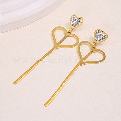304 Stainless Steel Rhinestone Stud Dangle Earrings for Women&nbsp;DD2048