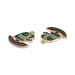 Halloween Light Gold Tone Alloy Enamel Pendants&nbsp;ENAM-P247-28KCG