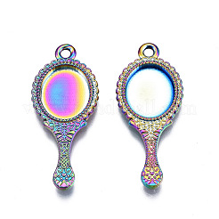 Rainbow Color Alloy Pendant Cabochon Settings&nbsp;PALLOY-N163-140-NR