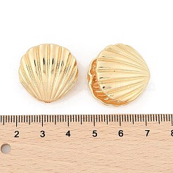 女性のための真鍮のフープピアス  シェル形状  14KGP本金メッキ  23x15mm&nbsp;EJEW-U041-07G