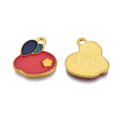 Rack Plating Alloy Enamel Pendants&nbsp;ENAM-S122-57G
