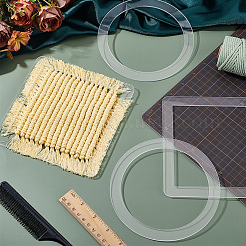 4個 2スタイル 半透明アクリル編み物＆マクラメタッセルツール  混合図形  150~160x150~160x3mm  内径：120~130x120~130mm  2個/スタイル&nbsp;TOOL-GA0001-93