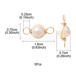 Natural Cultured Freshwater Pearl Connector Charms&nbsp;PALLOY-YW0001-39