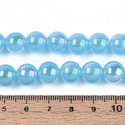Electroplate Imitation Jade Glass Beads Strands&nbsp;GLAA-T032-J10mm-AB04