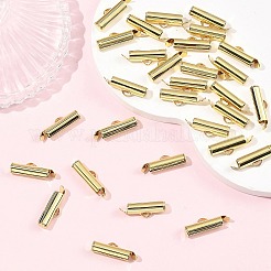 シェグレース真鍮製スライド式エンドクラスプチューブ  カドミウムフリー＆鉛フリー  スライダエンドキャップ  18KGP本金メッキ  6x18x4mm  穴：2.5mm  内径：1x3.5mm&nbsp;XGRQ1R533-357G