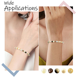 100個 5スタイル 天然ホワイトシェル＆トロキッドシェル＆淡水シェルビーズ  ラウンド  ミックスカラー  5~5.5mm  穴：0.5~1mm  20個/スタイル&nbsp;SSHEL-YW0001-17