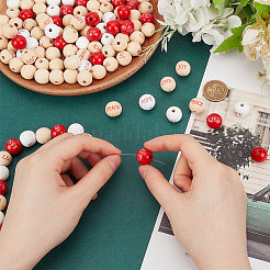 120Pcs 5 Colors Wood European Beads&nbsp;WOOD-FG0001-49