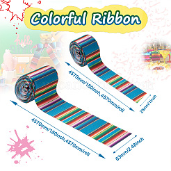2Rolls 2 Styles Stripe Pattern Printed Polyester Grosgrain Ribbon&nbsp;OCOR-TA0001-37N