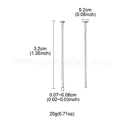 鉄平頭ピン  カドミウムフリー＆鉛フリー  プラチナ  20ゲージ  30x0.75~0.8mm  ヘッド：2mm&nbsp;IFIN-FS0001-30D