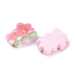 不透明樹脂デコデンカボション  花  パールピンク  10x14x4.5mm&nbsp;CRES-O002-03D