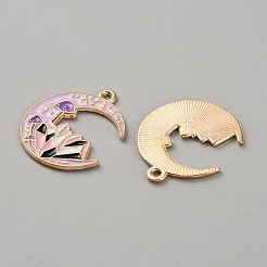 タロットテーマ合金エナメルペンダント  ムーン  24x26x1mm  穴：1.4mm&nbsp;ENAM-CJC0025-04A-KCG