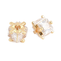 Brass Clear Cubic Zirconia Beads&nbsp;KK-B186-21B-G