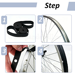 PVC自転車リムライナーストリップ  自転車のタイヤライナーテープ  ブラック  1570x20x0.5mm  穴：9mm&nbsp;AJEW-WH0643-206B-01