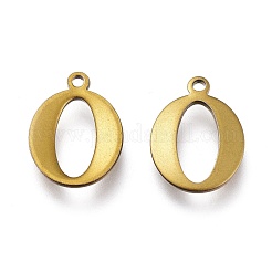 PVD真空メッキ304ステンレススチールチャーム  レーザー切断  アルファベット  アンティークブロンズ  文字.o  12.5x9.5x1mm  穴：1mm&nbsp;STAS-H112-O-AB