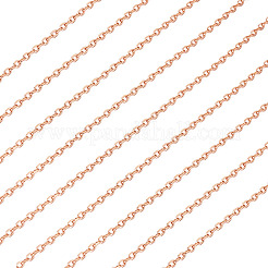 1m スターリングシルバーアズキチェーン  溶接されていない  ローズゴールド  1.5mm&nbsp;STER-TA0001-27RG-01