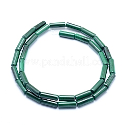 天然石マラカイトビーズ連売り  コラム  12~13x4mm  穴：0.8mm  約33個/連  15.75インチ（40cm）&nbsp;G-D0011-04B