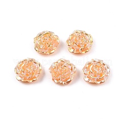 不透明な腹筋プラスチック ビーズ  片穴  花  オレンジ  15x16x6.5mm  穴：1.2mm&nbsp;KY-G019-02I
