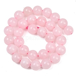 ラウンド天然ローズクォーツ宝石ビーズ連売り  12mm  穴：1mm  約32個/連  14.9インチ&nbsp;G-J333-02-12mm