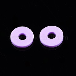 手作り樹脂粘土ビーズ  ヒシビーズ  ジュエリー工芸用品のDIY用  ディスク/フラットラウンド  ライラック  6x1mm  穴：2mm  約26000個/1000g&nbsp;CLAY-T019-02B-11