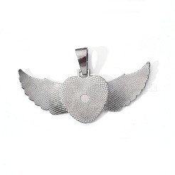 Alloy Pendant Cabochon Settings&nbsp;X-PALLOY-S107-002B-RS