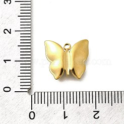 304ステンレススチールエナメルチャーム  ラインストーン付き  バタフライチャーム  18KGP本金メッキ  ホワイト  13x14x3mm  穴：1.5mm&nbsp;STAS-Q347-10D-G