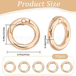 合金スプリングゲートリング20個  ゴールドカラー  19.5x3.5mm  内径：12.5mm&nbsp;FIND-BBC0002-21G