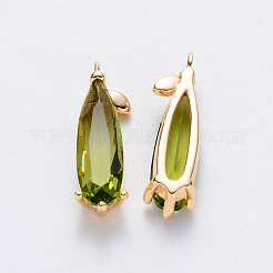Brass Cubic Zirconia Pendants&nbsp;T049-038G-02-NF