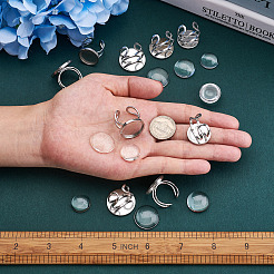 9Pcs 3 Sizes 304 Stainless Steel Cuff Pad Ring Settings&nbsp;DIY-PJ0001-09P