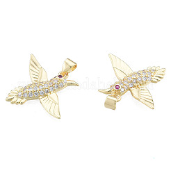 Brass Micro Pave Clear Cubic Zirconia Pendants&nbsp;ZIRC-N039-251