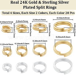 160Pcs 8 Styles Brass Split Rings&nbsp;KK-BBC0023-10